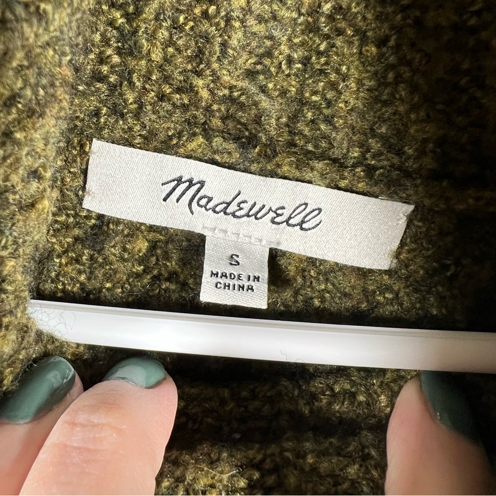 Madewell‎ Green Wool Blend Mercer Turtleneck Sweater - Picture 3 of 5